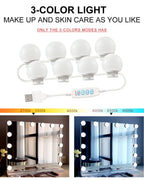 Ampoules LED détachables pour miroir de maquillage professionnel, alimentation USB, lumière pour miroir cosmétique, coiffeuse Hollywood, lumières de vanité
