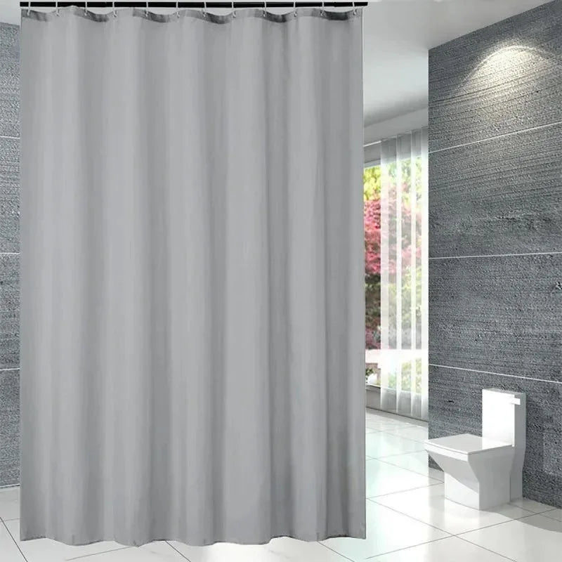 PEVA rideau de douche imperméable moisissure salle de bain rideau solide vague fenêtre Tulle maison luxe avec crochets lourd S pli ondulé douche