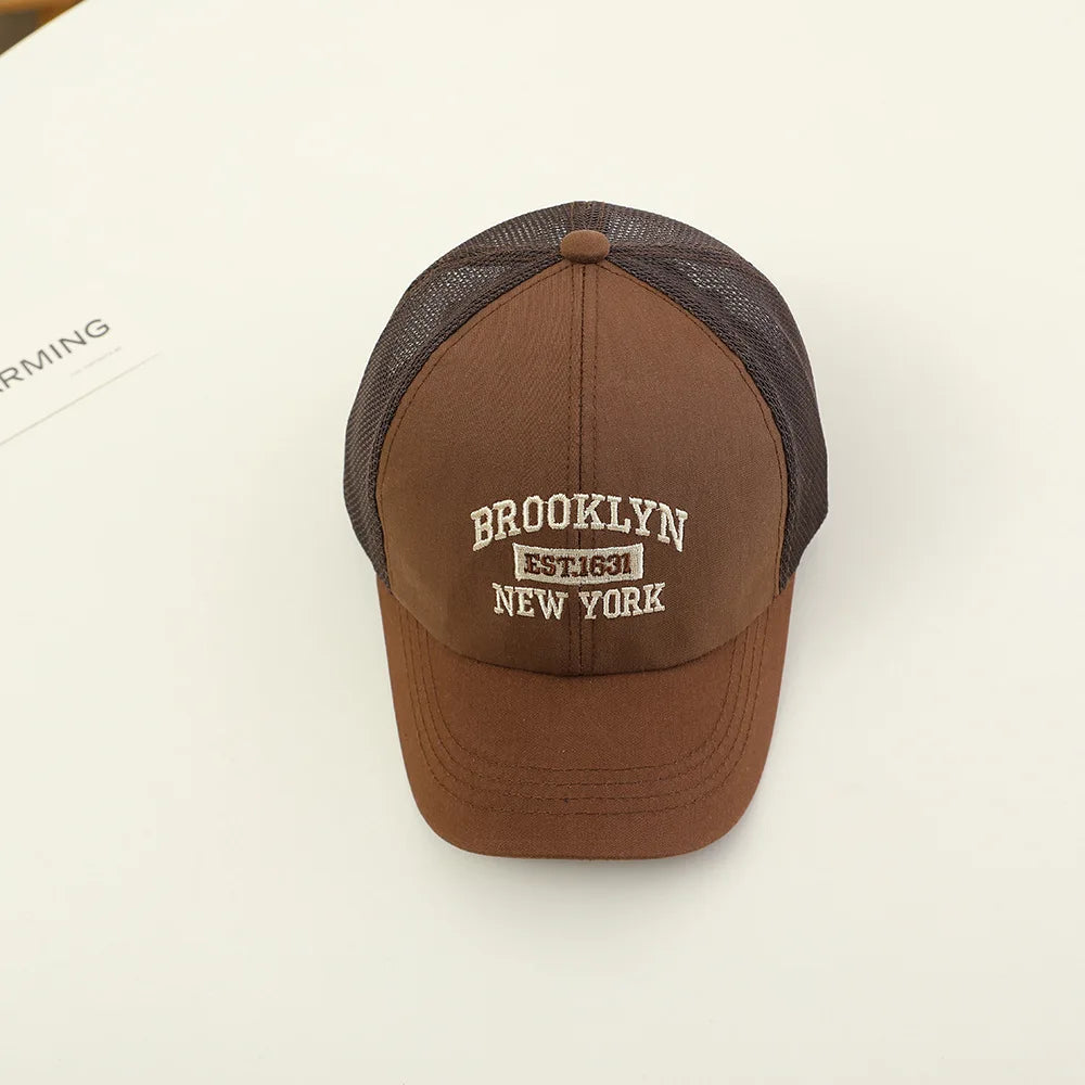 Casquette de Baseball en maille avec lettres brodées pour enfants, chapeau d'été pour bébé, garçon et fille, en coton, à rabat, Hip Hop, chapeau de pêche