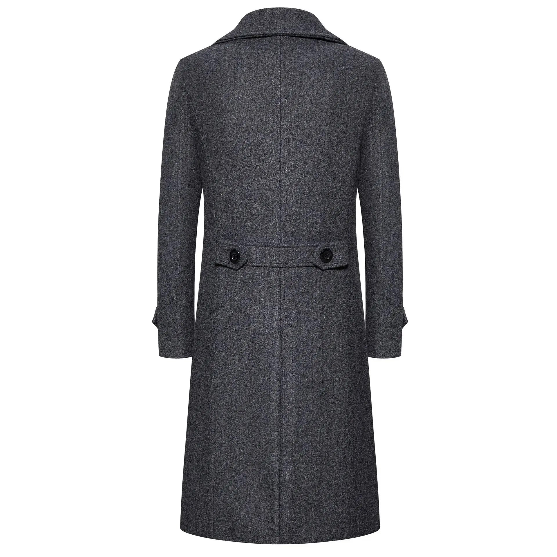 Coupe-vent long en laine à double boutonnage pour hommes, col rabattu, coupe couvertes, vêtements d'extérieur pour hommes, mode printemps, automne