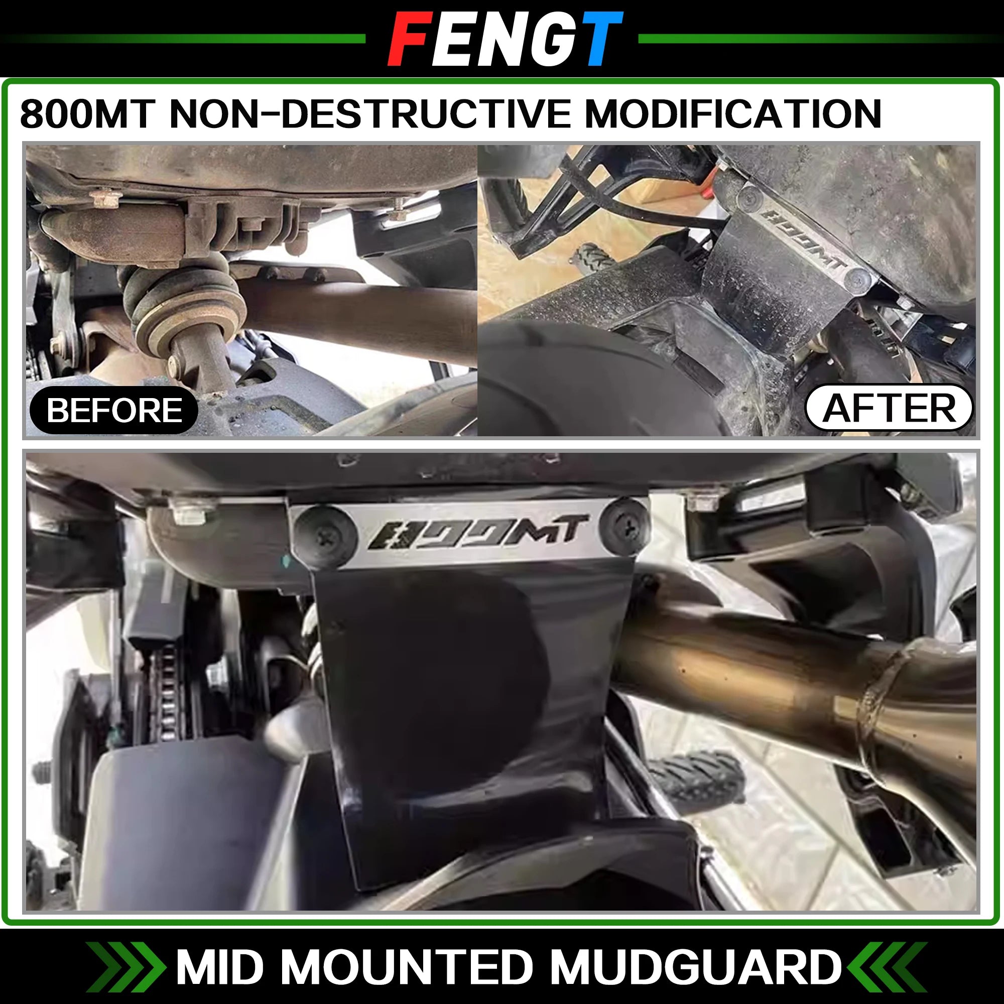 Garde-boue arrière monté au milieu, accessoires de moto pour CFMOTO 800MT MT800 CF800 800 MT, Absorption des chocs, garde-boue
