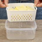 Grand panier de vidange de légumes, boîte spéciale de conservation des fruits, pour ustensiles indispensables, de qualité alimentaire, de cuisine, conteneur de stockage à double couche