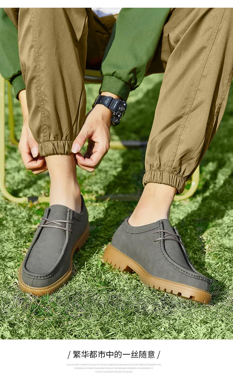 Chaussures de marche en cuir de vache pour hommes, mocassins décontractés à semelle Durable, à la mode, nouvelle collection printemps-automne 2026