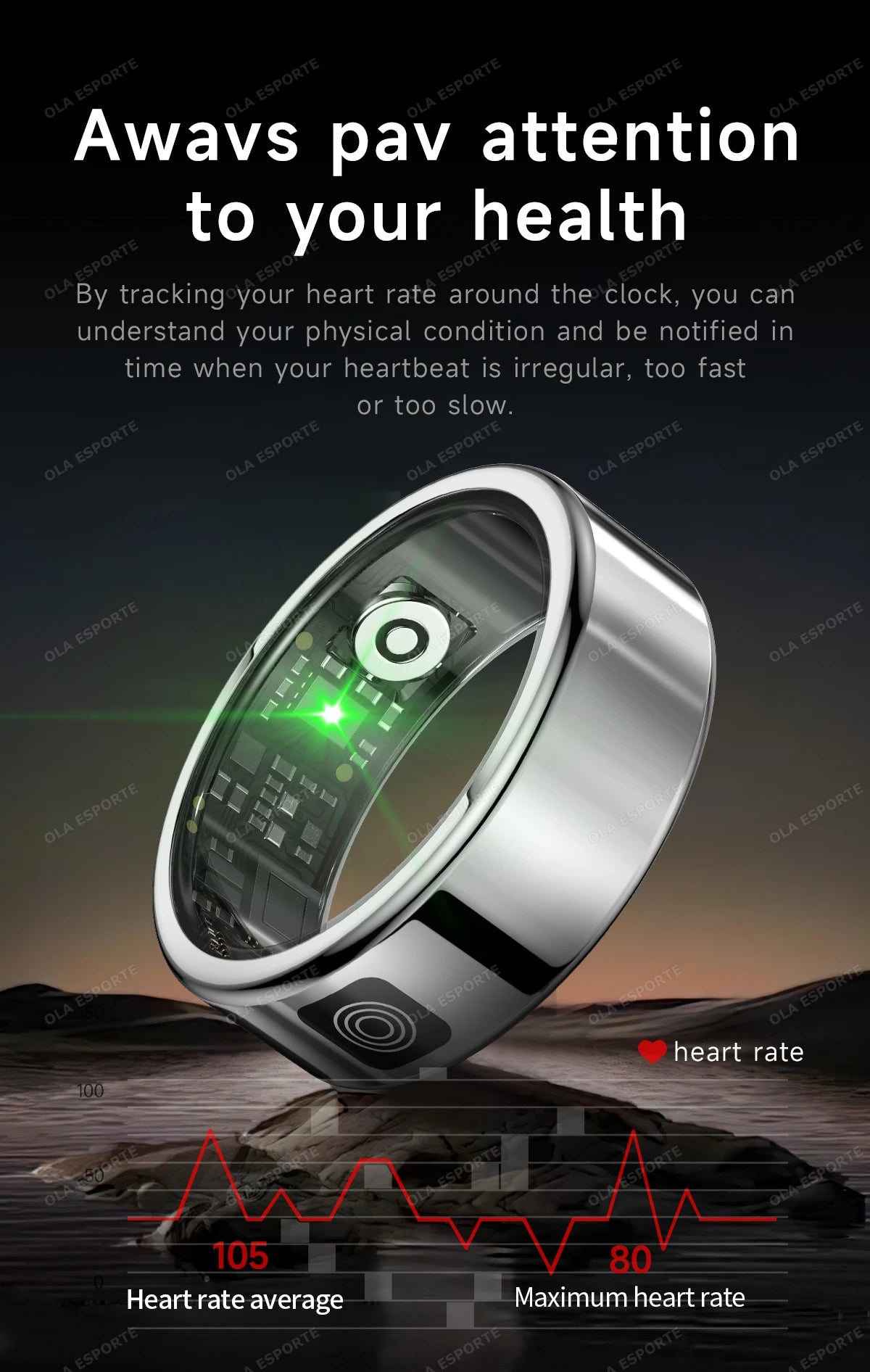 Anneau intelligent avec écran d'affichage et tactile, gestionnaire de santé, vidéo de balayage de gestes, étanche 5 ATM pour hommes et femmes, Smartring 2026, nouveau