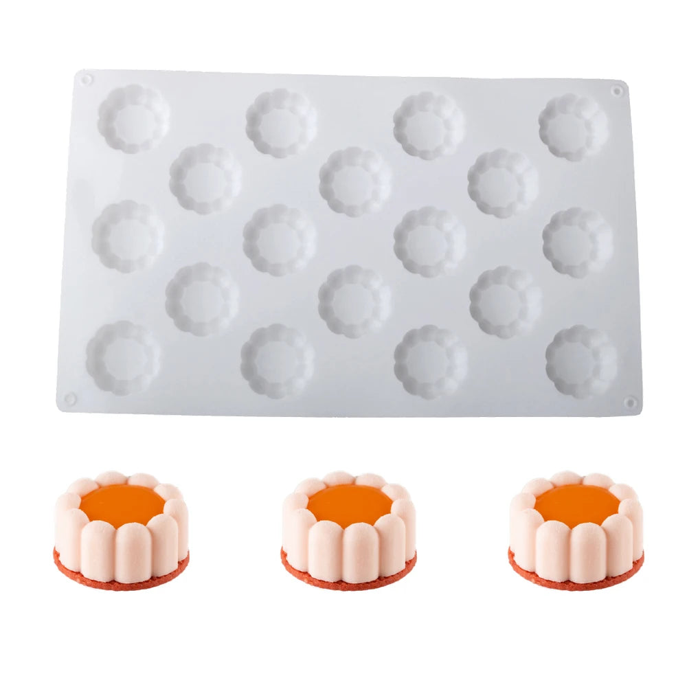 Moule à gâteau cylindrique en Silicone ondulé en dentelle, 6 ou 12 cellules, outils de fabrication de desserts de fête, moule à gâteau en Mousse, fournitures de pâtisserie de cuisine