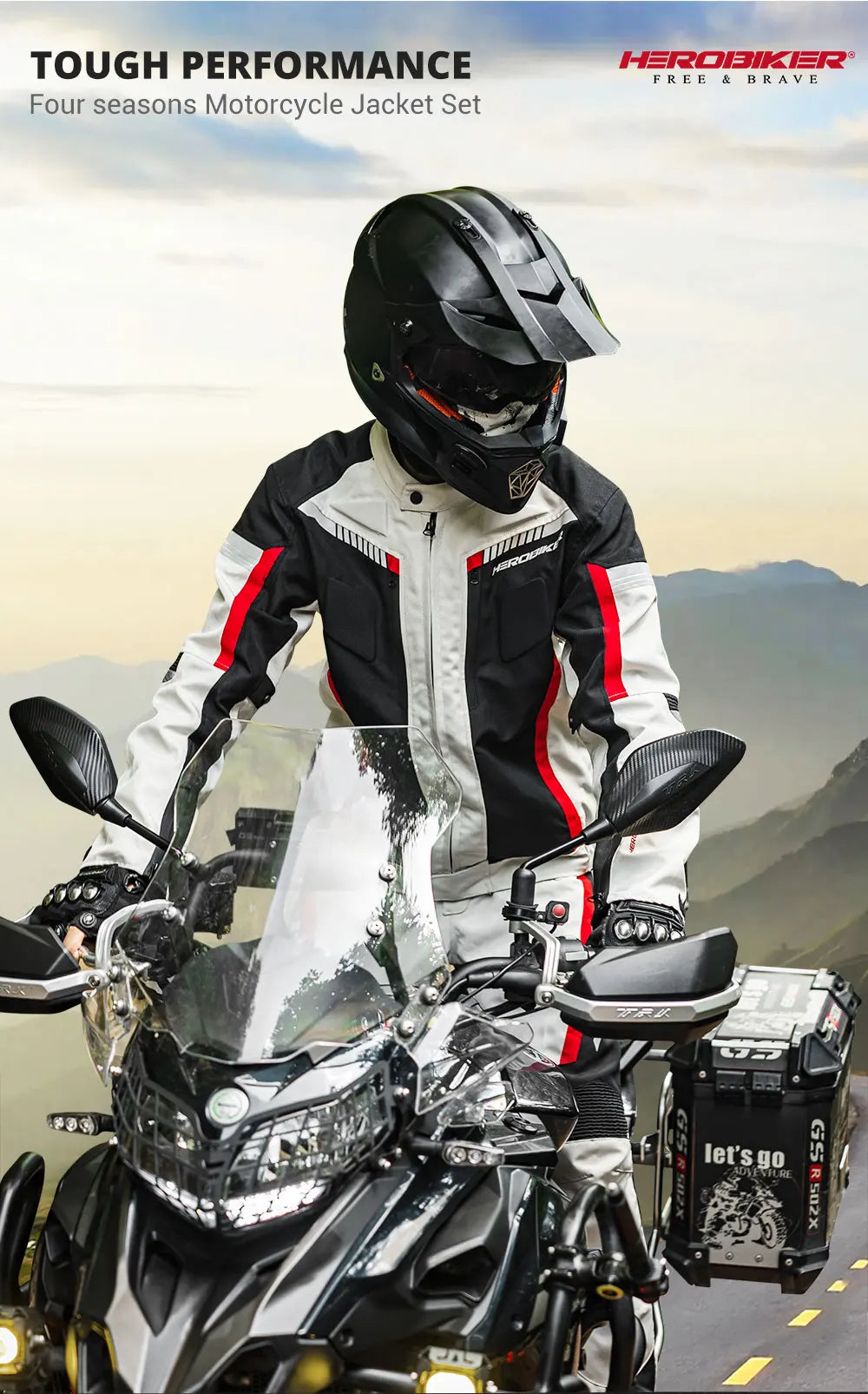 HEROBIKER veste de Moto imperméable homme veste de course pantalon de Moto portable vêtements de Moto avec Protection EVA