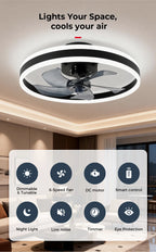 Ventilateur de plafond LED silencieux avec télécommande, ventilateur de plafond moderne, éclairage à intensité variable, chambre à coucher, bureau, salle à manger