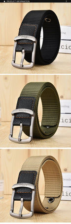 Ceinture en toile à broches pour hommes et femmes, ceinture décontractée, pantalon cargo, jeans, extérieur, escalade, sport, entraînement, environnement, mode