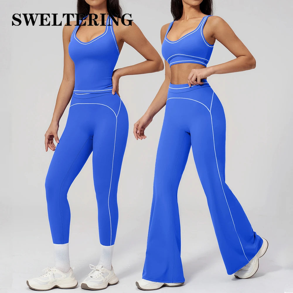 Ensemble de yoga 2 pièces pour femme, tenue de sport, vêtements de gym, ensemble soutien-gorge de sport et pantalon de course, vêtements de yoga et de sport pour femme