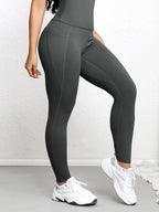Leggings taille haute avec poches pour femmes, pantalons de Yoga extensibles, collants Push Up, Fitness, course à pied, vêtements de sport, pantalons de couleur unie