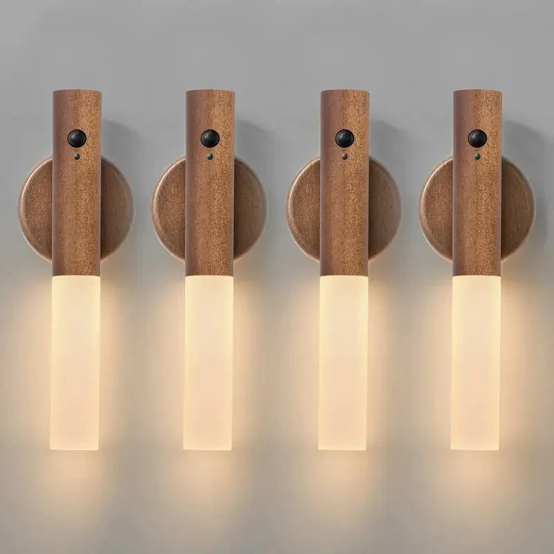 Applique murale magnétique LED Rechargeable avec capteur de mouvement intelligent, veilleuse Portable pour couloir, chambre à coucher, escaliers, armoires de salle de bains, décoration