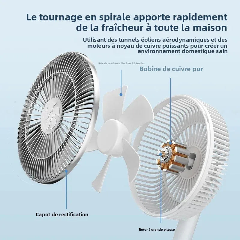 7200mAh ventilateurs rechargeables ventilateur de bureau Portable bureau à domicile dortoir USB petit ventilateur électrique circulateurs d'air ventilateur de Table à vent élevé