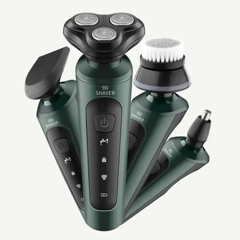 Rasoirs électriques étanches pour hommes, tondeuse électrique, support de rasoir, utilisation à sec, batterie aste, rasoirs à distance, machine de rasage