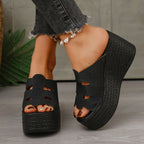 Été décontracté femme sandales en plein air plate-forme antidérapante sandales à talons compensés femmes anti-dérapant confortable chaussures De créateur Zapatos De Mujer