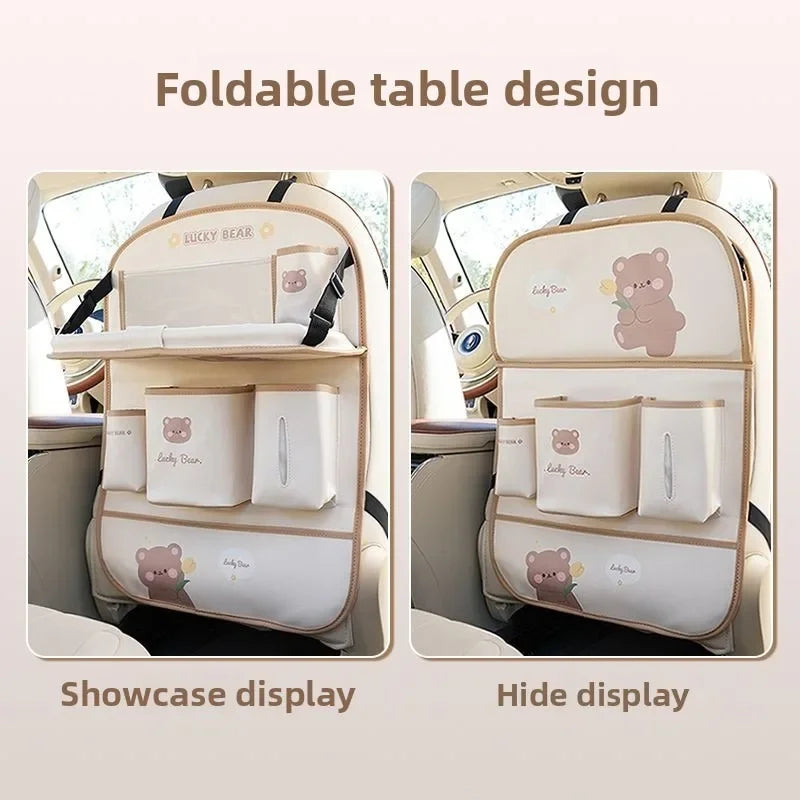 Organisateur de siège arrière de voiture - Sac de rangement suspendu, plateau de table pour siège arrière, planche de bureau montée sur véhicule