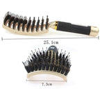 Brosse à cheveux peigne de Massage du cuir chevelu brosse à cheveux poils de sanglier en Nylon femmes humide bouclés démêlant brosse à cheveux Salon de coiffure outil de coiffure