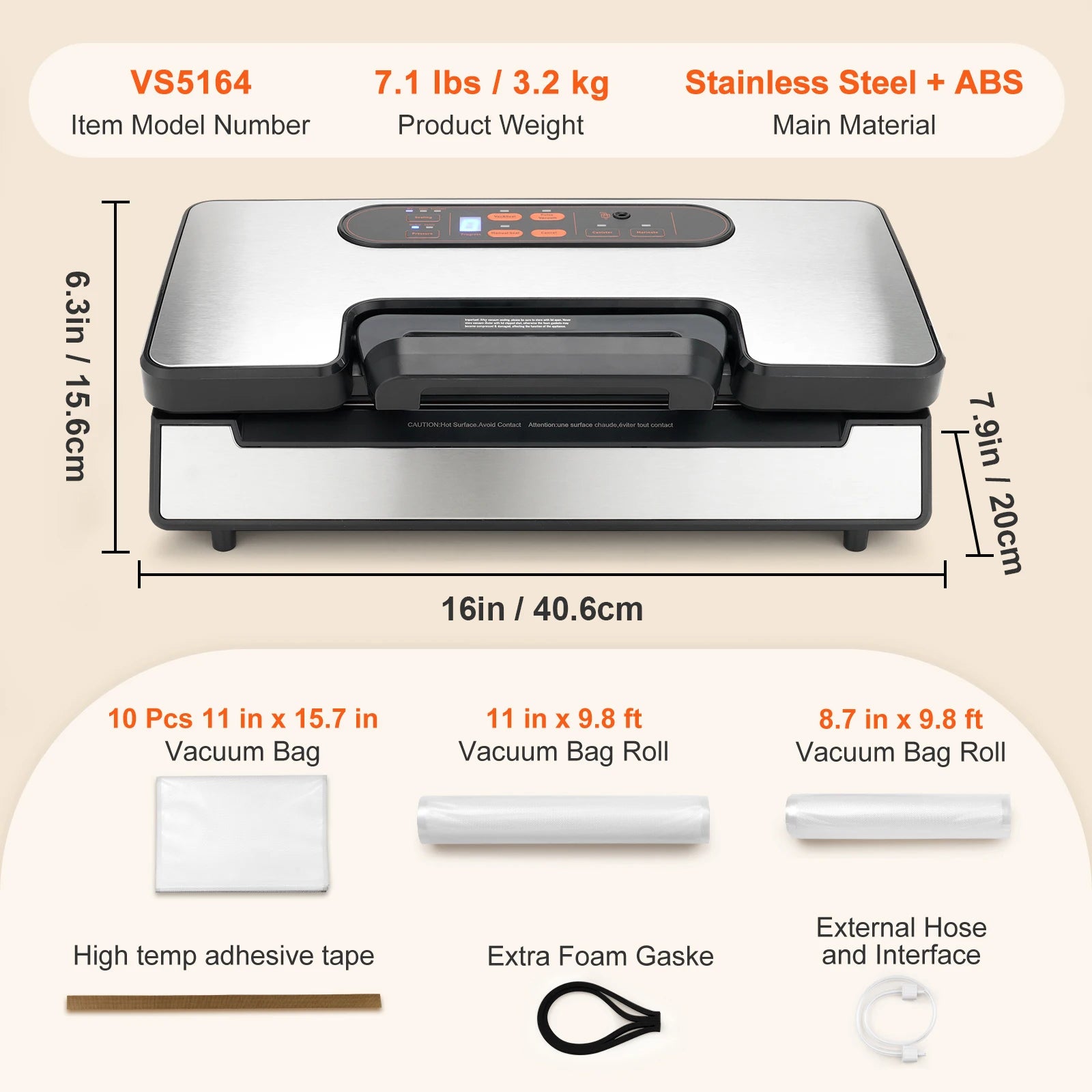 SucceBuy 90Kpa 130W Machine d'emballage alimentaire scelleuse sous vide avec 10 sacs sous vide gratuits pour la cuisine domestique scellage des aliments sous vide