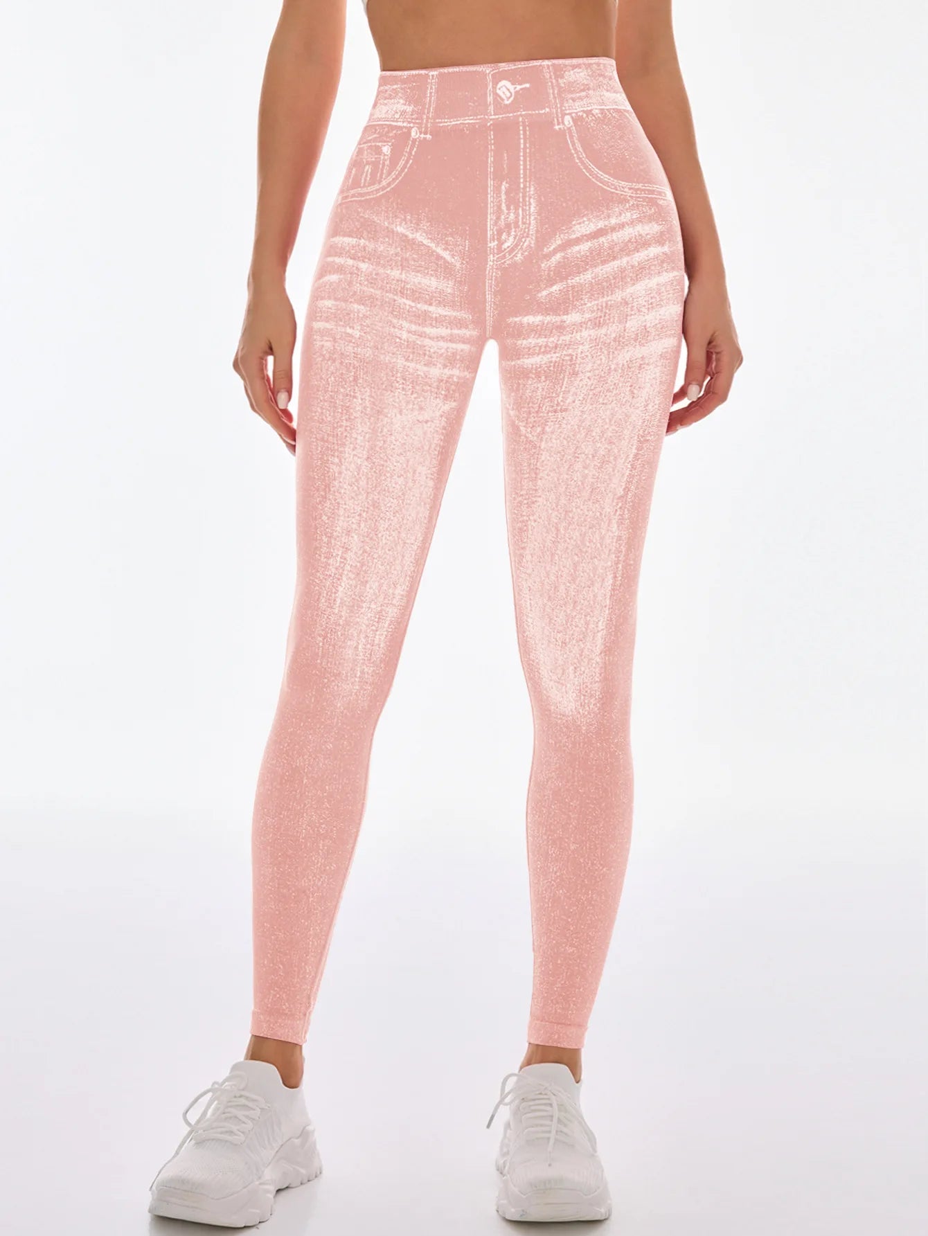 Femmes dos en V Jean Leggings pantalons de Yoga de gymnastique décontracté élastique exercice d'entraînement Fitness course collants de Fitness