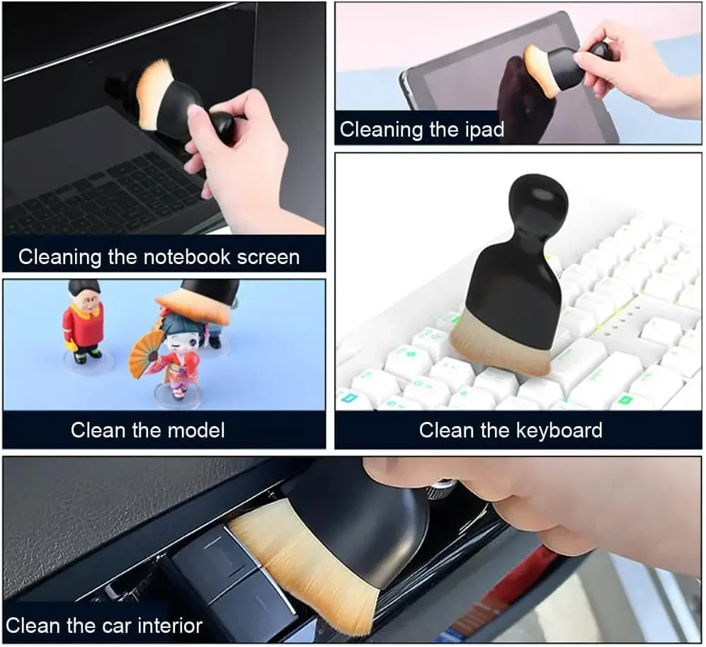 Brosse de nettoyage intérieur de voiture, climatiseur, sortie d'air, brosses de nettoyage en fourrure douce avec coquilles, dépose de poussière de crevasses, outils de brosse de détail