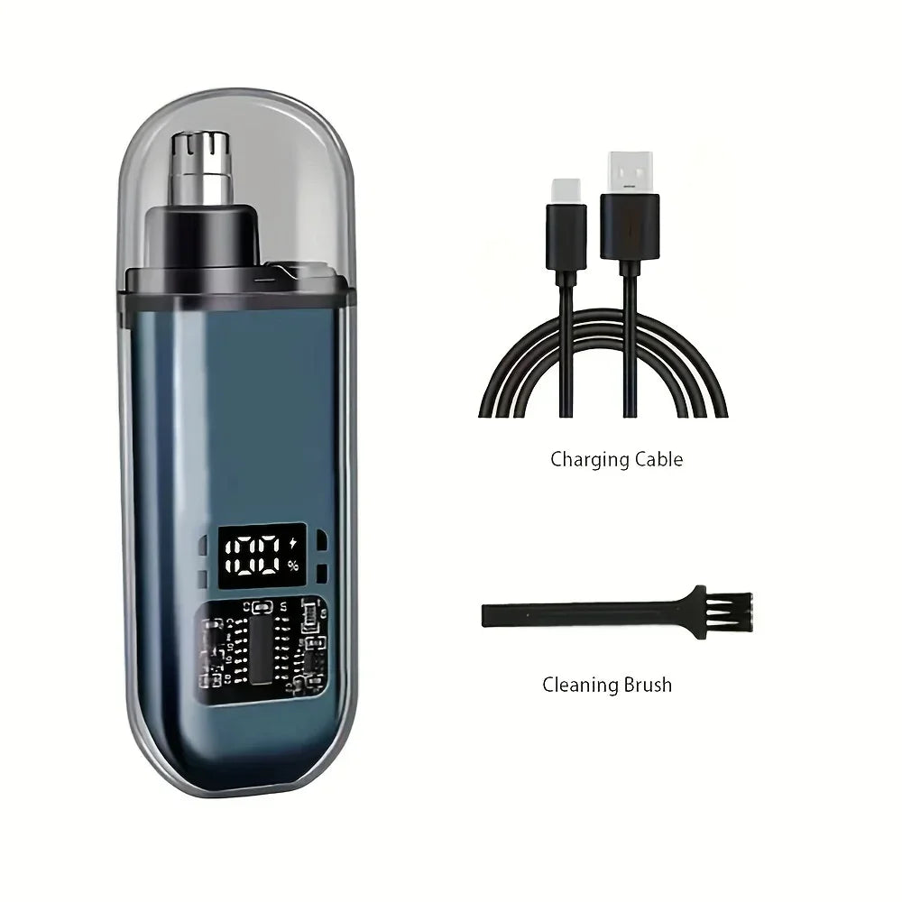 Tondeuse à cheveux pour nez et oreilles pour hommes, rechargeable par USB C, portable, charge rapide, kit de toilettage compact