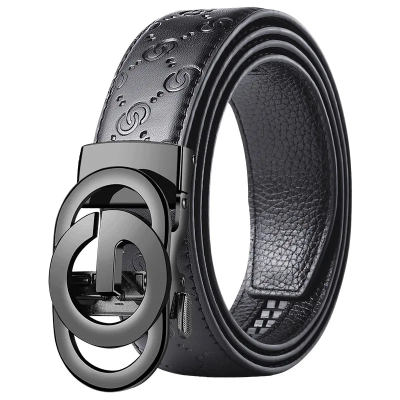 Ceinture pour hommes d'affaires de mode véritable marque de luxe ceinture à boucle en métal ceinture souple en cuir PU de haute qualité avec pantalon Cargo jean
