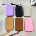 Portefeuille rectangulaire en Silicone, sac de rangement peu encombrant, sacs à main de transport multifonctions, sacs mobiles pour pièces de monnaie pour hommes et femmes