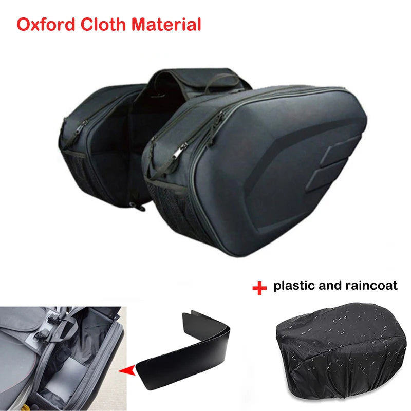 Le plus récent Moto étanche course Moto casque sacs de voyage valise sacoches + une paire d'imperméable + plastiques