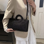Sacs à main en cuir PU motif Crocodile pour femmes, sac carré vert, marque de mode, sacs à bandoulière, pochettes féminines
