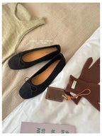 Mocassins ronds décontractés pour femmes, mocassins à enfiler, chaussures plates pour femmes, nœud papillon, ballerine douce, document Candy, mode