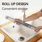 Égouttoir à vaisselle enroulable pour évier, égouttoir à vaisselle en acier inoxydable 304, organisateur de rangement pour assiettes, accessoires de cuisine