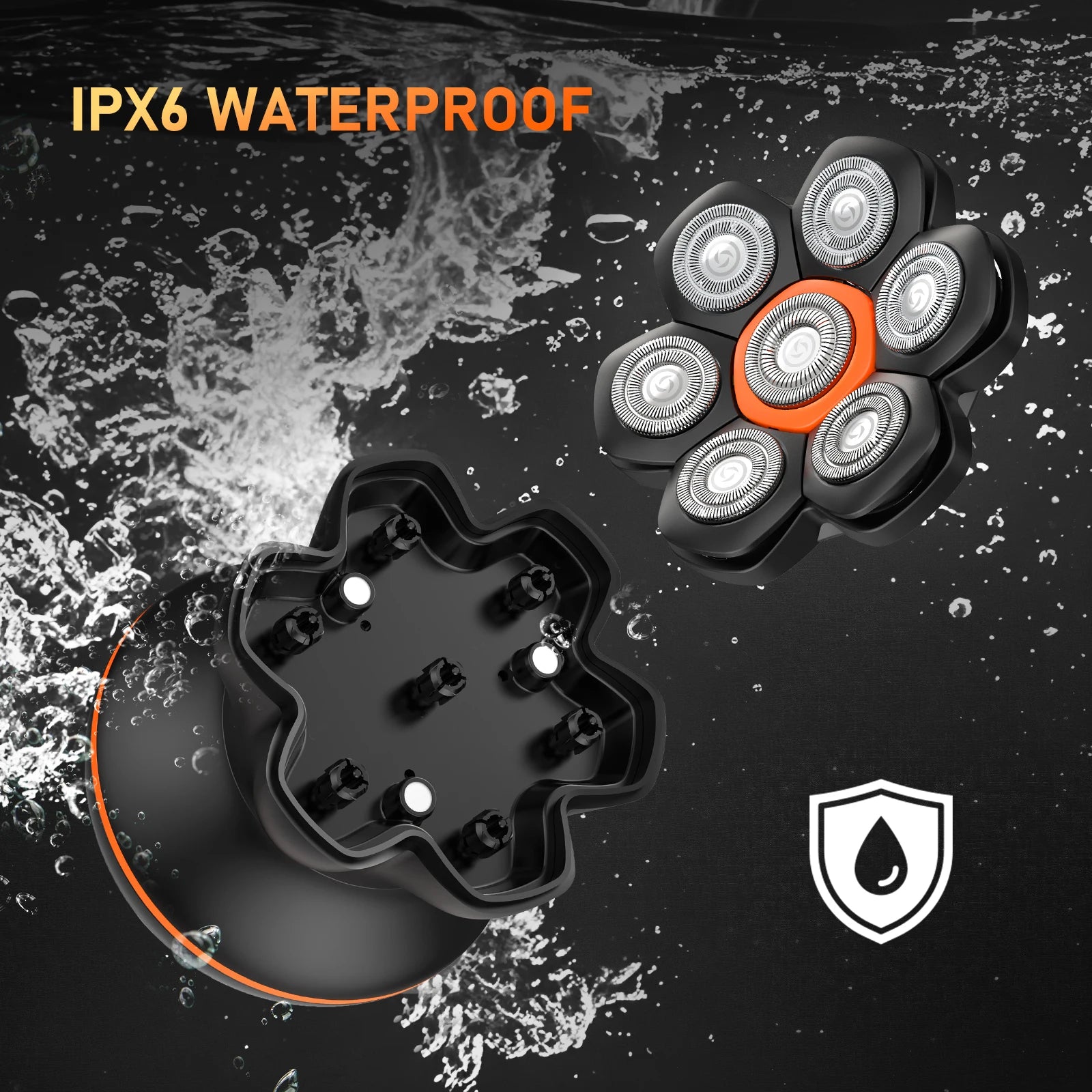 MAXGROOM 7D tête rasoirs pour hommes chauve humide/sec rasoir électrique tondeuse à cheveux USB LED Rechargeable affichage tondeuse à barbe étanche