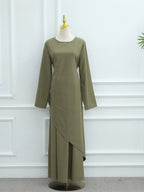 Musulman moyen-orient arabe dubaï Abayas pour femmes haut avec jupe deux pièces ensemble modeste Ramadan caftan Robe Femme vêtements islamiques