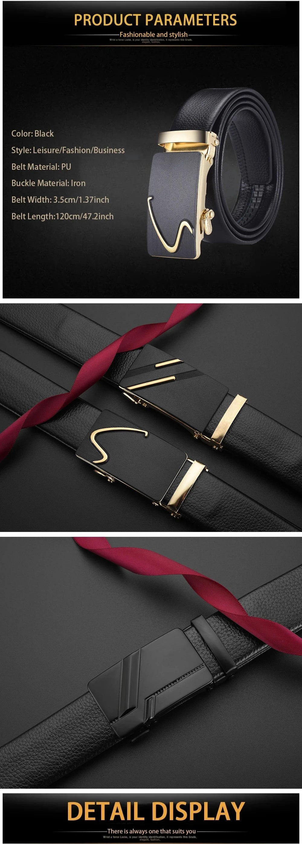 Ceinture pour hommes d'affaires de mode véritable marque de luxe ceinture boucle en métal ceinture en cuir PU de haute qualité ceinture souple avec pantalon Cargo jean