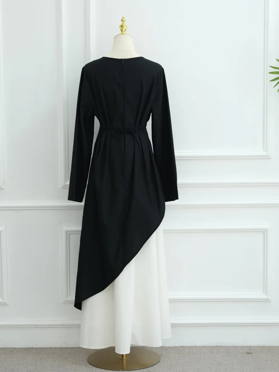 Musulman moyen-orient arabe dubaï Abayas pour femmes haut avec jupe deux pièces ensemble modeste Ramadan caftan Robe Femme vêtements islamiques