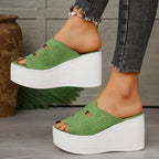 Été décontracté femme sandales en plein air plate-forme antidérapante sandales à talons compensés femmes anti-dérapant confortable chaussures De créateur Zapatos De Mujer