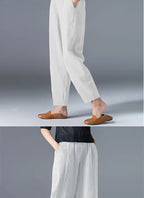 Pantalon à jambes larges en coton pour femme, ample, surdimensionné, couleur unie, sarouel, décontracté, taille élastique, longueur cheville, vêtements pour femmes, été