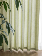 Printemps et été matcha japonais, rideaux en coton et lin vert rideaux transparents, rideaux opaques, lin luxueux pour chambres à coucher
