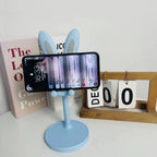 Support de téléphone portable de bureau en forme de lapin de dessin animé mignon, support de téléphone réglable pour iPhone, iPad, Samsung, smartphone, support de table