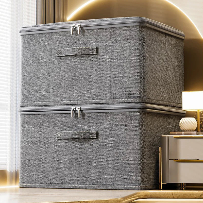 Boîte de rangement pour vêtements avec fermeture éclair, sac de rangement pliable de grande capacité pour vêtements et couettes, organisateur de garde-robe, boîte de rangement pour sous-vêtements