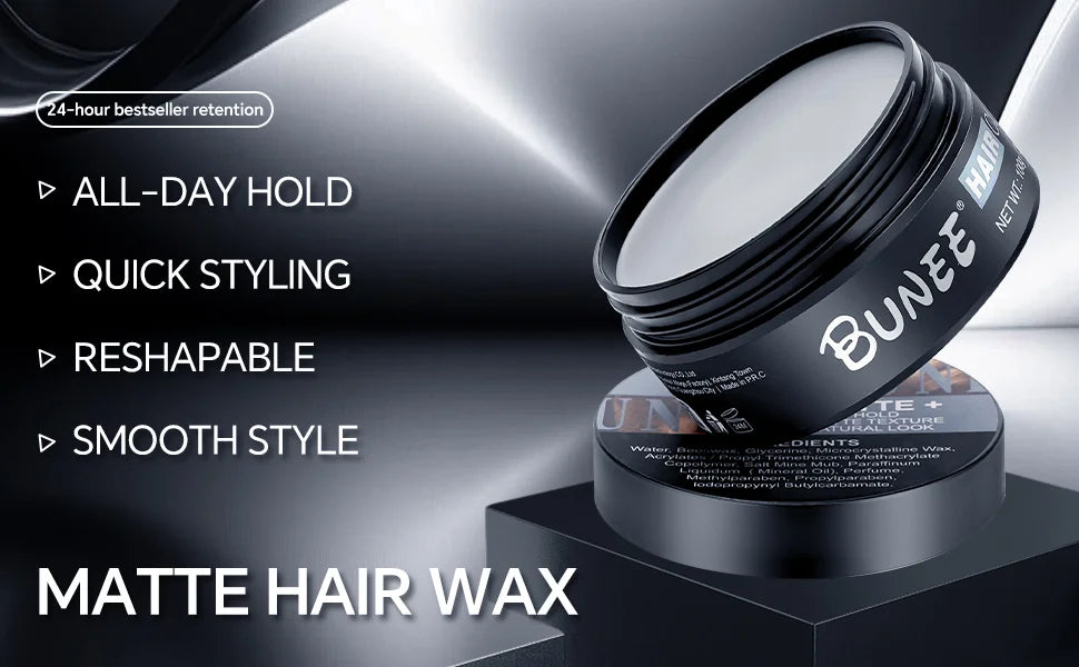 Pâte à cheveux finition mate pour hommes, à base d'eau, Texture mate, coiffeur, pommade en argile, idéale pour tous les cheveux masculins