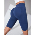 Short de Yoga taille haute sans couture pour femmes, tricoté, Slim, pour entraînement, course à pied, Leggings esthétiques linéaires, extensible, levage des hanches