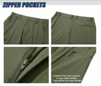 TACVASEN Short cargo d'été à 5 poches zippées, séchage rapide, pour homme, short de pêche, extensible, pour la randonnée en plein air, short de travail en nylon, léger