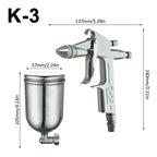 K-3 0.5mm Mini pistolet de pulvérisation pneumatique professionnel aérographe pulvérisateur alliage peinture atomiseur outils, avec tasse 125/150/250/400/600ml