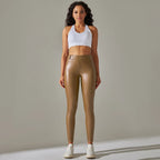 Leggings en cuir PU femmes Sexy Scrunch fesses Leggings filles Faux cuir pantalon taille haute Push Up Leggings décontractés 6 couleurs