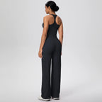 2 pièces/ensemble sport Fitness vêtements Yoga ensemble femme dos nu absorbant les chocs course en forme de I gilet mince jambe large pantalon Yoga ensemble