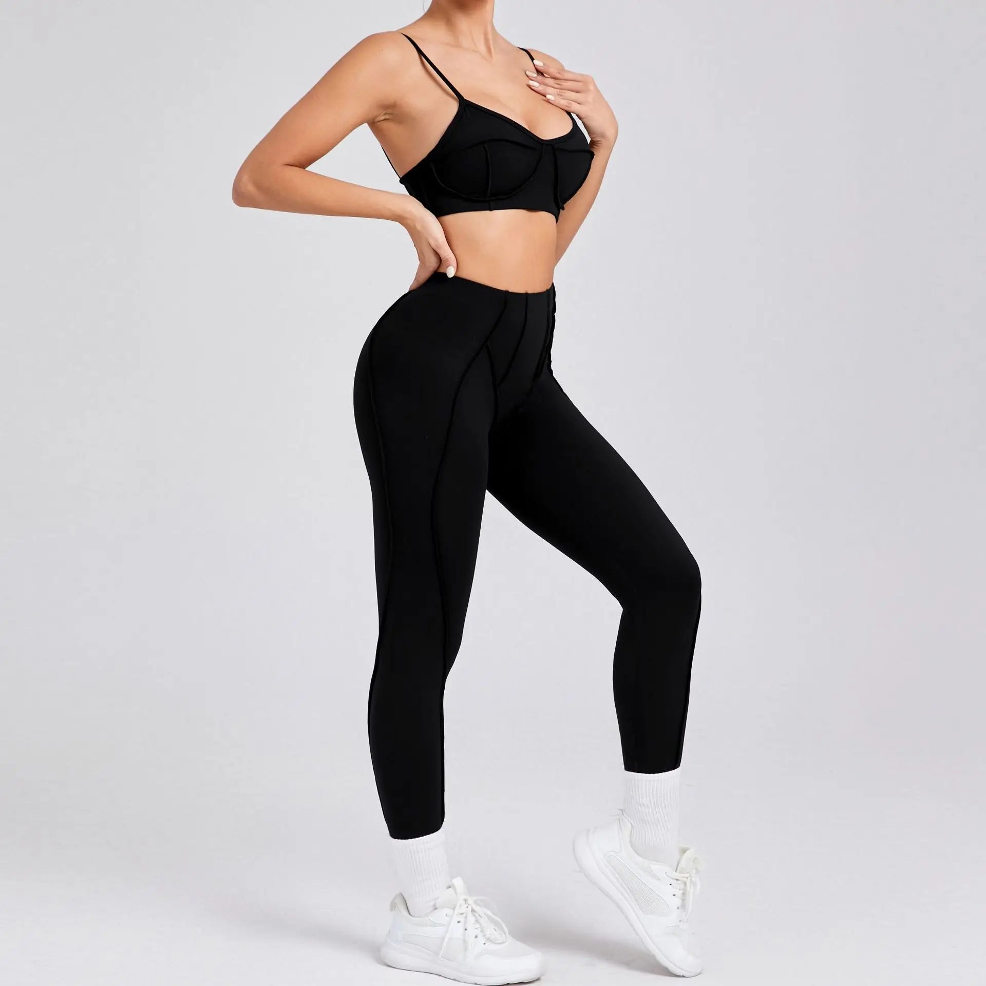 Ensemble de yoga pour femme, survêtement d'entraînement, legging athlétique imbibé, legging push-up de gym, soutien-gorge de fitness, vêtements de sport, vêtements actifs, nouveau