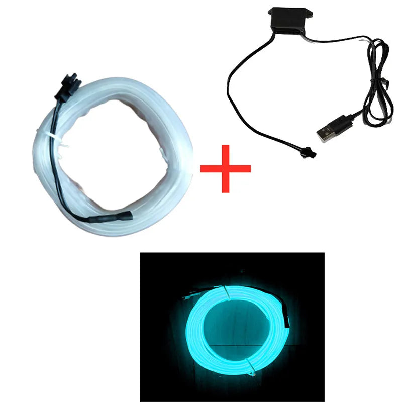 Bandes de lampes décoratives pour intérieur de voiture, lampe d'ambiance, lumière froide, Console de tableau de bord, lumières d'ambiance LED automatiques 1/2/3/4/5M