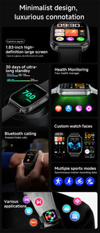 Nouvelle montre connectée 2026 pour femmes, suivi sportif et de forme physique, étanche IP68, fréquence cardiaque 24h intégrée, appels Bluetooth, montre connectée tendance pour femmes