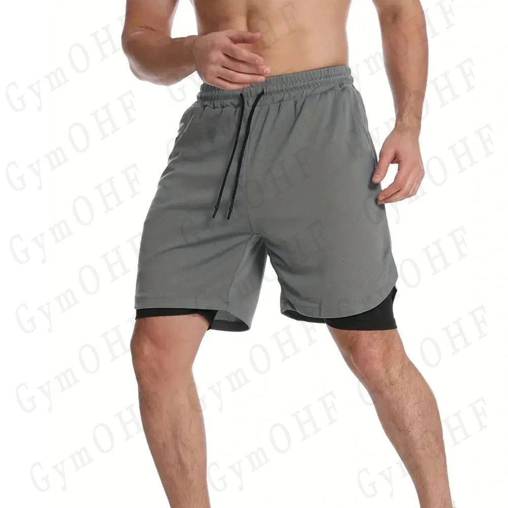 LONSDALE short de Fitness imprimé motif pour hommes Double couche 2 en 1 séchage rapide Fitness loisirs de plein air entraînement short de sport