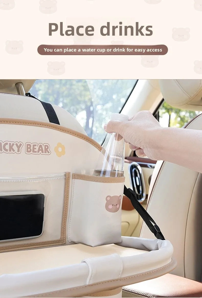 Organisateur de siège arrière de voiture - Sac de rangement suspendu, plateau de table pour siège arrière, planche de bureau montée sur véhicule
